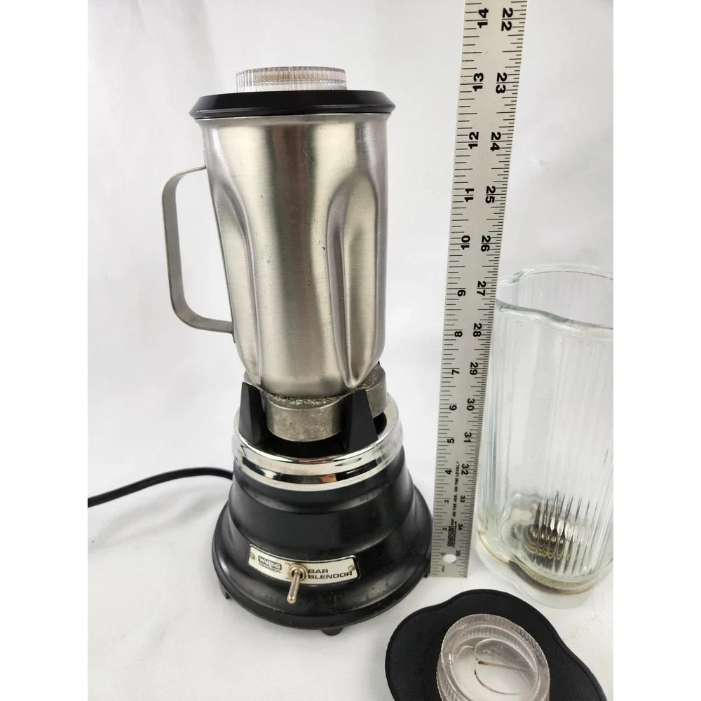 Vintage Waring Commercial Bar Blendor Glass And Stainless Steel Pitcher Blender